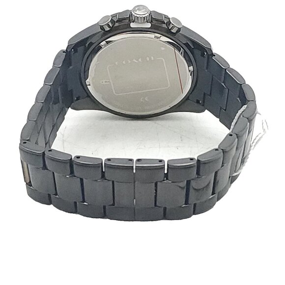 COACH KENT BLACK STAINLESS STEEL CHRONOGRAPH MENS WATCH 44MM - Picture 5 of 5